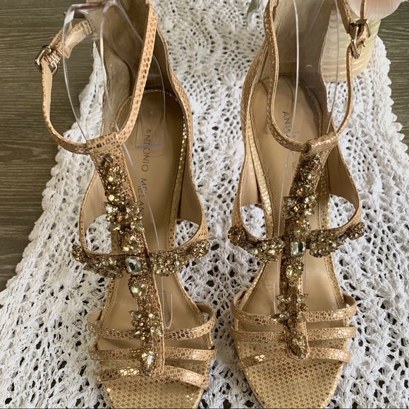 ANTONIO MELANI JEWELED RHINESTONES EMBELLISHED HIGH HEELS SHOES - Picture 2 of 14